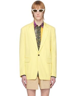 Dries Van Noten Yellow Notched Blazer