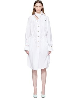 Vivienne Westwood Drunken Shirt Midi Dress - White