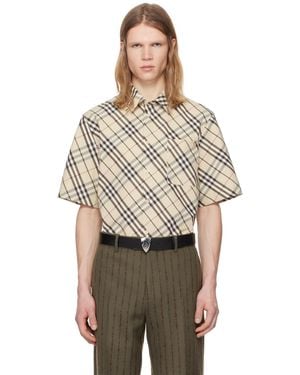 Burberry ベージュ チェック コットン シャツ - マルチカラー