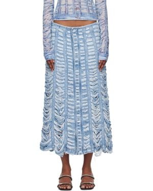 DIESEL De-Ghil-Fsc Denim Midi Skirt - Blue