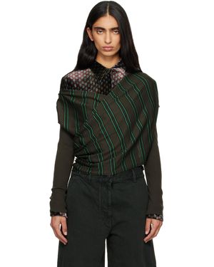 Dries Van Noten Khaki Wrap Jumper - Black