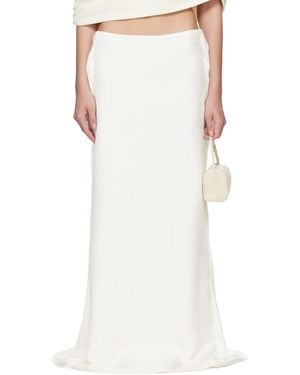 Colleen Allen Ssense Exclusive Bridal Capsule Silk Bustle Maxi Skirt - White