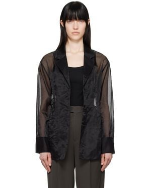 Frankie Shop Lise Sheer Blazer - Black