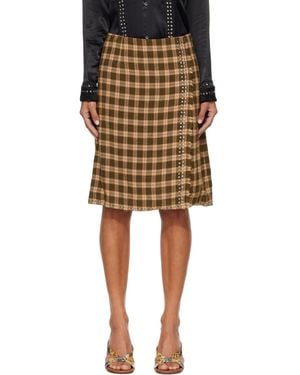 Wales Bonner Khaki Cosmic Midi Skirt - Natural
