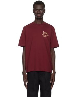 Amiri バーガンディ Hollywood Tシャツ - レッド