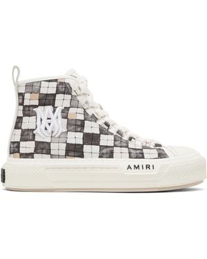 Amiri Chequered Court Hi Trainers - Black
