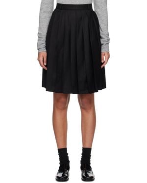 Black knife pleated midi skirt hotsell
