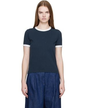 A.P.C. Crop Manche Courte Contrast T-Shirt - Blue
