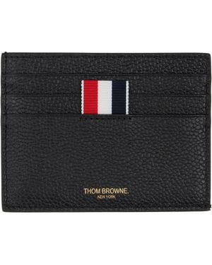 Thom Browne Pebble Grain Note Compartment Card Holder - Black