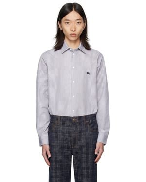 Burberry Striped Cotton Shirt - Gray