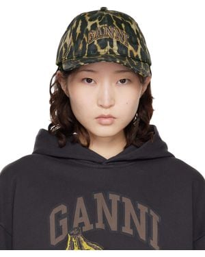 Ganni Printed Nylon Cap - Black