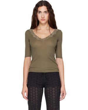 Fruity Booty Khaki Intimo 3/4 Sleeve T-Shirt - Black