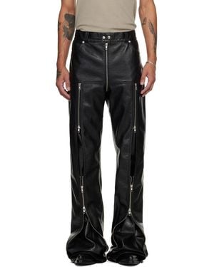 Lu'u Dan Zipped Riot 5-Pocket Faux-Leather Trousers - Black