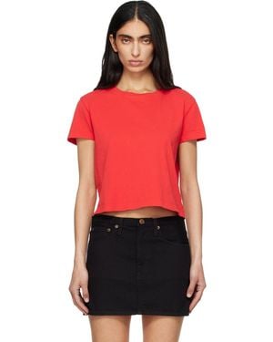 Agolde Adine Shrunken T-Shirt - Red