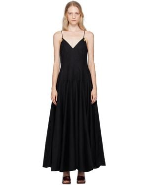 Bottega Veneta Black Metal Drops Maxi Dress