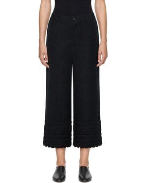 Comme des Garçons Twill Ruffled Trousers - Black