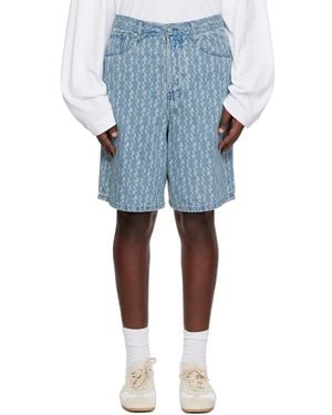 Dries Van Noten Faded Denim Shorts - Blue