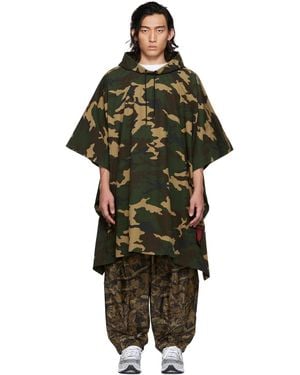 Lu'u Dan Camo Poncho Coat - Black