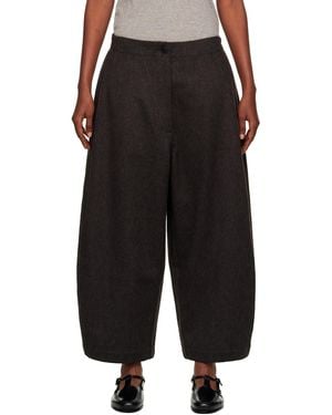 Cordera Wool Curved Trousers - Black