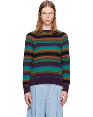 Dries Van Noten Striped Alpaca Knit Jumper - Green