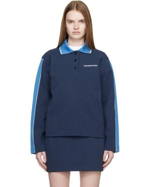 CASABLANCA Punto Polo Collared Sweatshirt - Blue