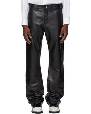 Enfants Riches Deprimes Leather Flare Pilot Trousers - Black