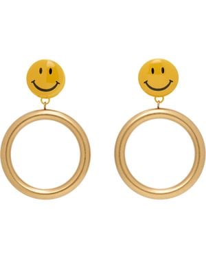 Moschino Smiley Drop Earrings - Black