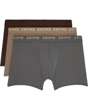 Skims Three-Pack Stretch 3 Boxer Briefs - Grey