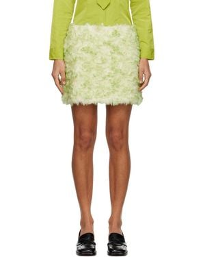 Sandy Liang Off- Juicebox Faux-Fur Miniskirt - Yellow