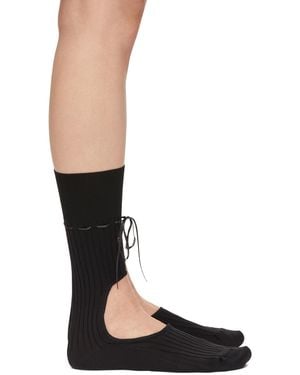 Simone Rocha Ribbon Cut-out Socks - Black
