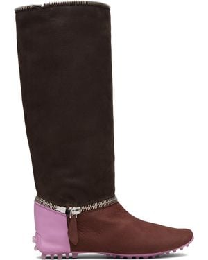 Kiko Kostadinov Burgundy & Modular Driving Boots - Brown