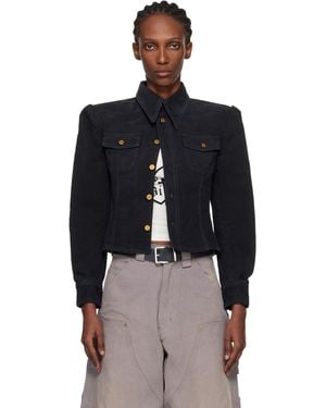 Willy Chavarria Denim Chavela L/ Shirt - Black