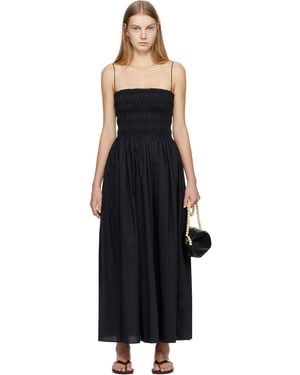Matteau Shirred Bodice Midi Dress - Black