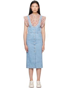 Isabel Marant Filipine Denim Midi Dress - Black
