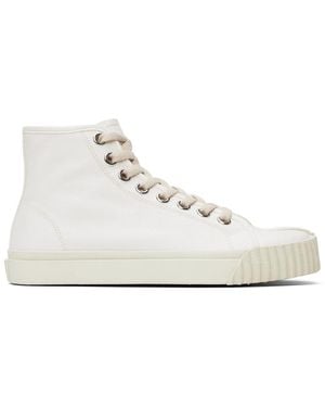 Maison Margiela White Tabi Trainers - Black