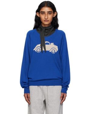 OPEN YY Car Graphic Knit Jumper - Blue