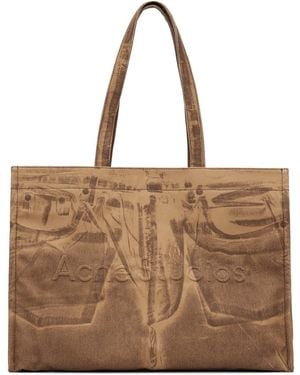 Acne Studios Tan Logo Shopper Tote - Brown