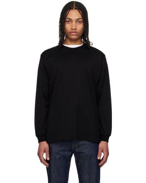 AURALEE Luster Plaiting L/S T-Shirt - Black