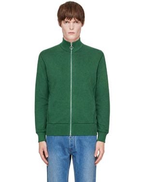Drake's Cotton Zip Through Track Jacket - Green