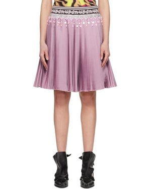 Chopova Lowena Stacey Knitted Pleated Midi Skirt - Red