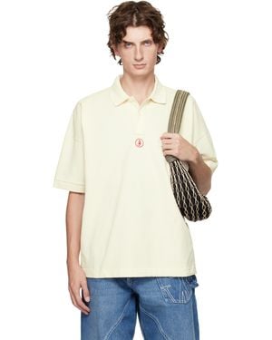 JW Anderson Off- Anchor Embroidery Polo - Natural