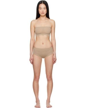 Alaïa ベージュ セカンドスキン ブラ＆ショーツ セット - ブラック