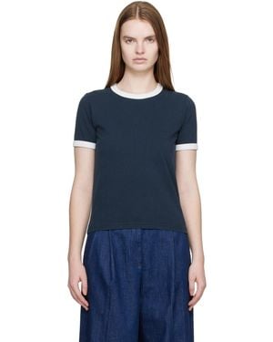 A.P.C. Crop Manche Courte Contrast T-Shirt - Blue