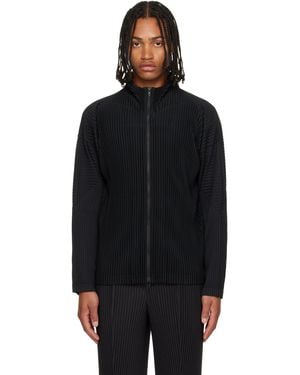 Homme Plissé Issey Miyake Basics Zipup Cardigan July Jacket - Black