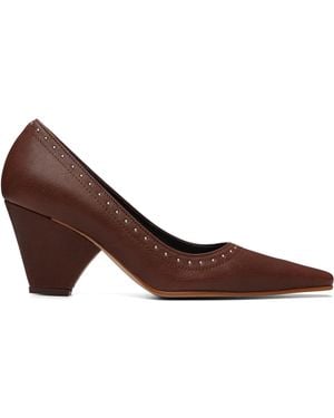 OPEN YY Mini Stud Heels - Brown
