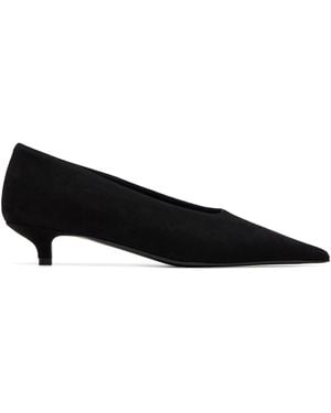 TOTEME Sharp Suede Kitten Heels - Black