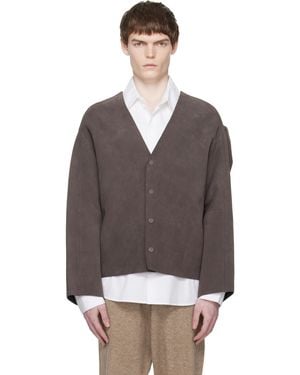 Entire studios Taupe Minimal Suede Jacket - Black