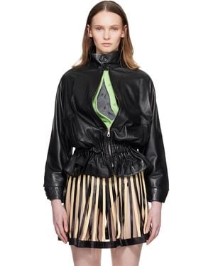 August Barron Twisted Leather Jacket - Black