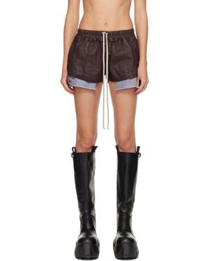 Rick Owens バーガンディ Concordians Fog ボクサー ショートパンツ - ブラック