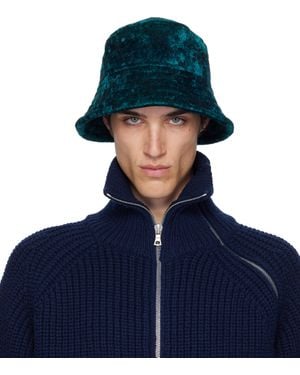 Dries Van Noten Velvet Bucket Hat - Blue
